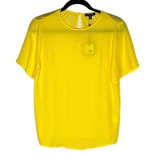 Madison Silky Semi-Sheer Short Sleeve Blouse Size M NWT